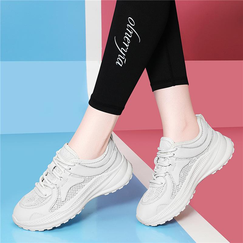 Spring and Summer Low-top Sports Casual Shoes Breathable Thick Black Pull-up Ring Fashion Light Running Sports Women's Shoes