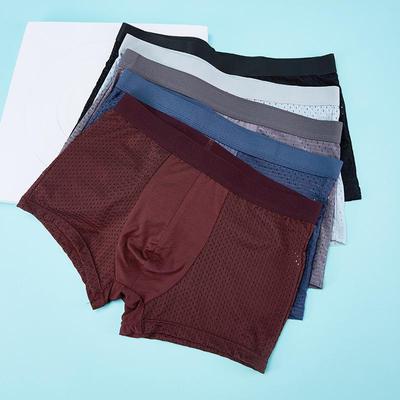 Boxer da uomo traspiranti in rete di seta ghiacciata - Taglie forti, estivi, sottili