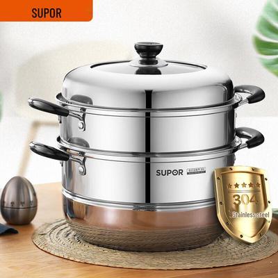 SUPOR 28cm 304 Stainless Steel Double-Layer Steamer Pot