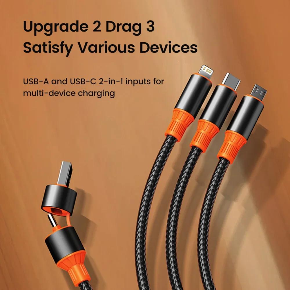 Kabel 2 v 3 1,2M Rychlé nabíjení Micro USB Typ C Lightning kabel Pro Samsung Xiaomi Huawei Pro iPhone 16 15 14 13 Pro Nabíječka telefonu USB Datový kabel