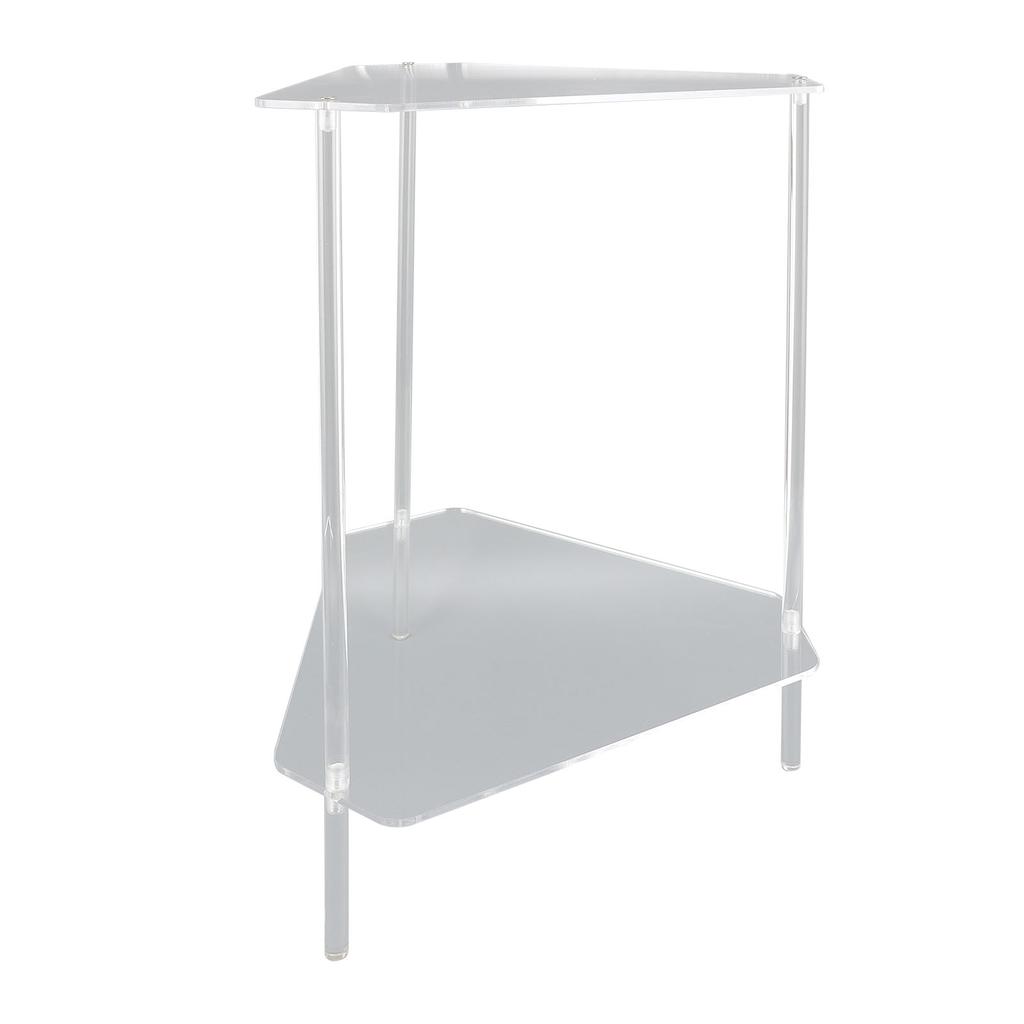Acrylic End Table 2 Tier Corner Side Table Small Corner Table for Living Room Bedroom Balcony Easy