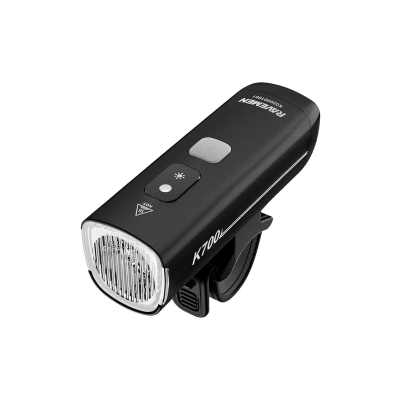 RAVEMEN K700 Bicycle Light, 700 Lumens, Light and Vibration Sensors for Auto On/Off, USB-C Charging, IPX7 Waterproof, PSE Certified, Daytime Running