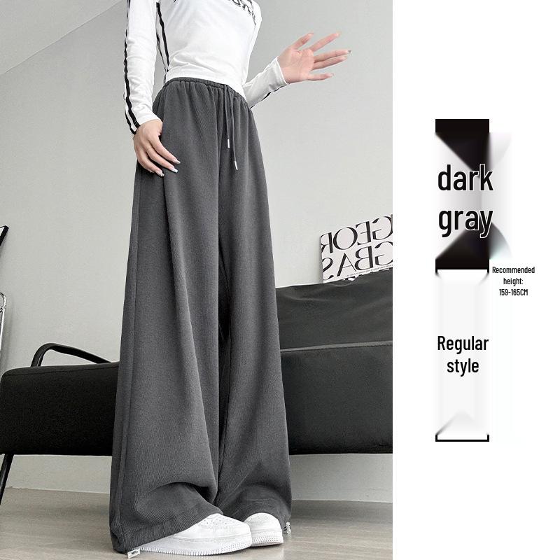 Women's 2024 Winter Fleece-Lined American Style Sweatpants - Slimming Loose Fit, Straight & Wide Leg Joggers