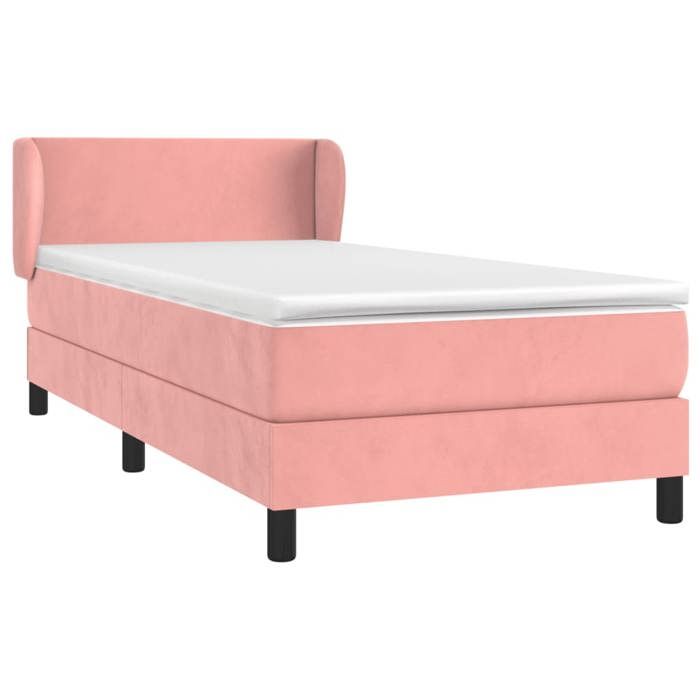 3127354 vidaXL Lit à sommier tapissier avec matelas Rose 90x200 cm Velours