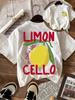 Creative Lemon Fruit Cello Pattern T Shirt Women Summer Comfortable Tops Soft T-Shirts All-Match Female Short Sleeve