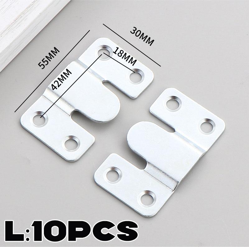 10pcs Picture Frame Hooks Stainless Steel Wall Hanger Flush Mount Hanging Buckle Furniture Interlock Bracket Joint Connector
