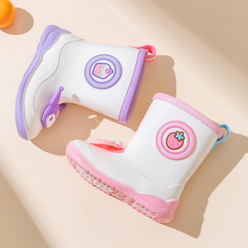 Children's Rain Boots Girls Kindergarten Kuromi Cartoon Cute Cinnamoroll Baby Rain Boots Girls Water Shoes