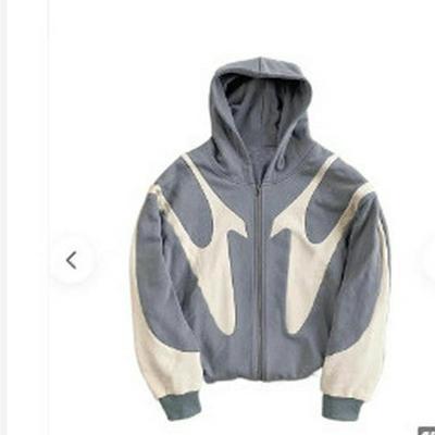 Unisex Streetwear Cool Huvtröja med Korsdragkedja och Nytt Tryck