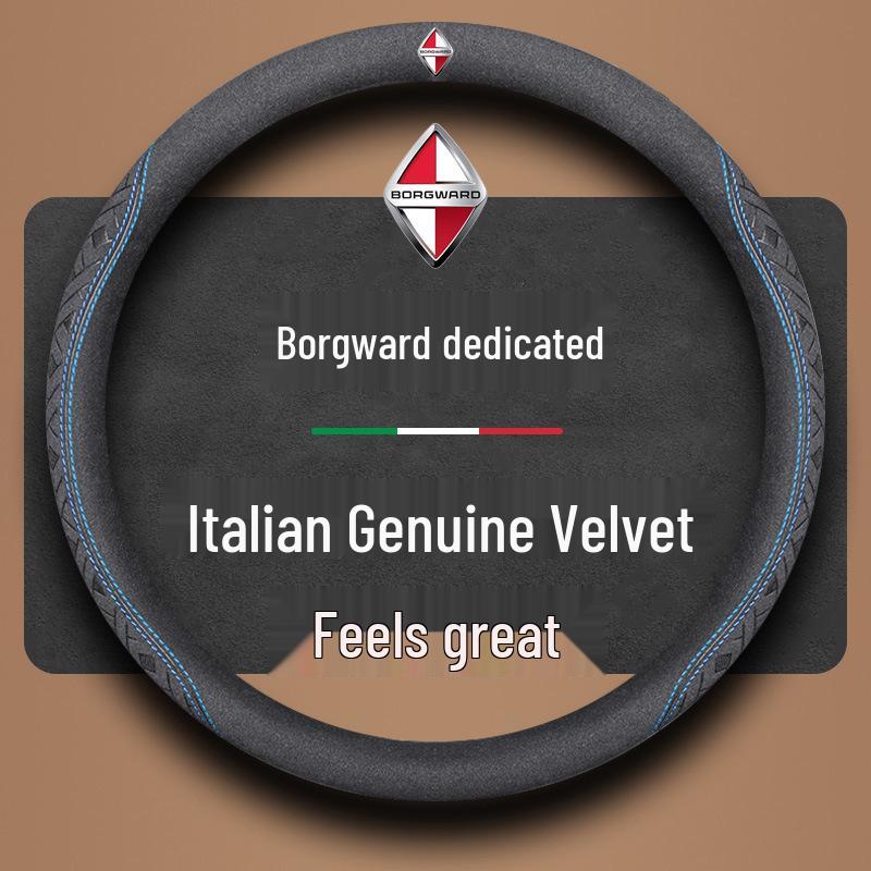 Borgward Steering Wheel Cover for BX7, BXI7, BX6, BX5, BX3 - Suede, Universal Four Seasons.
