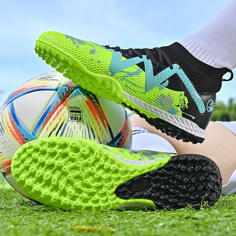 High-top football shoes, male broken DingTalk teen student human grass spike competition training shoes