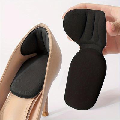 Coussin de talon en mousse en forme de T double épaisseur d'un demi-pouce et talonnette - Utilisation sur talons hauts, antidérapant, durable, doux, confortable, respirant