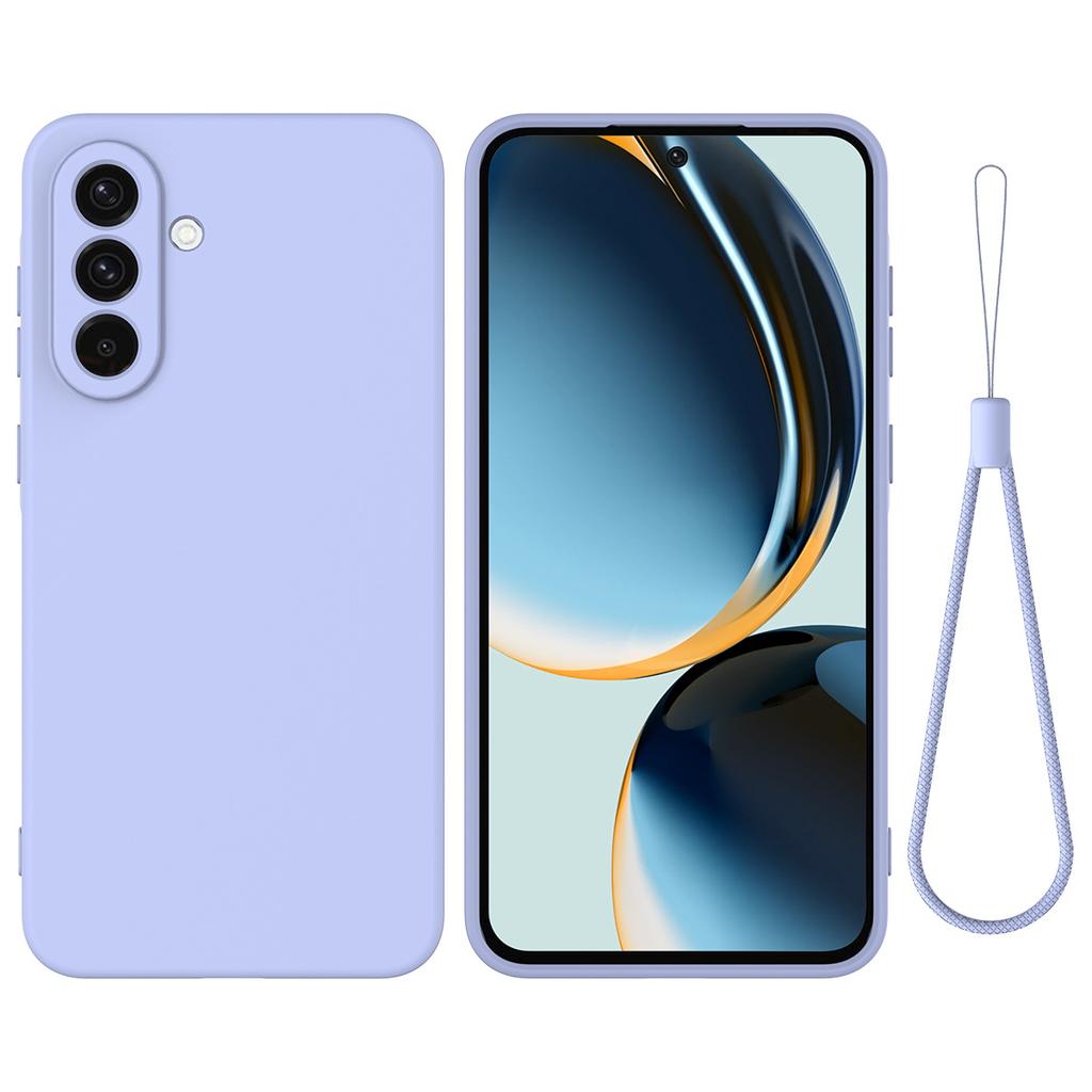 Suitable for Samsung A26 Solid Liquid Silicone Mobile Phone Case A16 Simple Business All Inclusive Soft Shell with Lanyard
