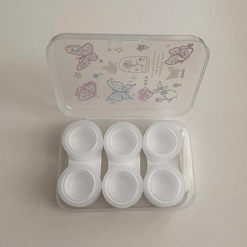 3Pair Sweet Butterfly Contact Lenses Care Box Portable Contact Lens Storage Case Girls Beauty Pupil Container Travel Kit