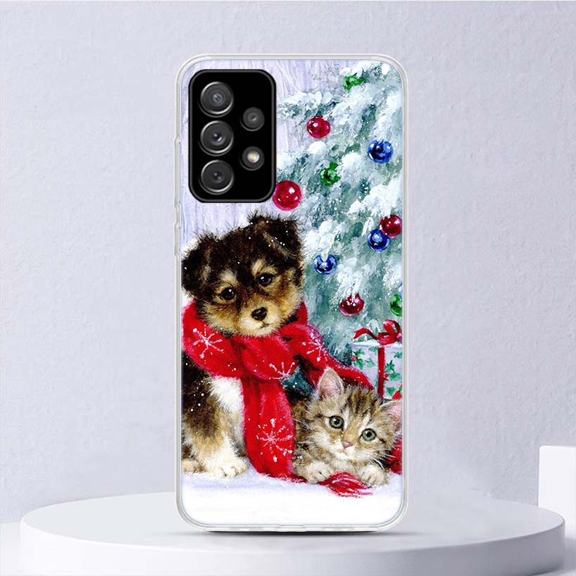 Frohe Weihnachten Cartoon Nette Schnee Weichen Fall Für Samsung Galaxy A52 A53 A32 A22 A12 5G Telefon Abdeckung A33 A23 a13 A72 A73 A02S A03S