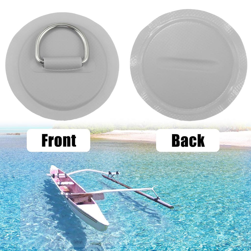 X AUTOHAUX D-Ring Patches PVC Stainless Steel Round D-Ring Pads for Surfboard Inflatable Boat
