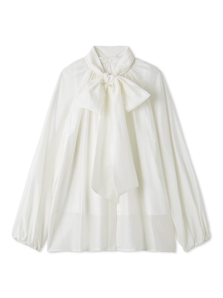 

Mira Owen Sheer Bowtie White 2-Way Blouse, 09WFB251110, Women s, білий