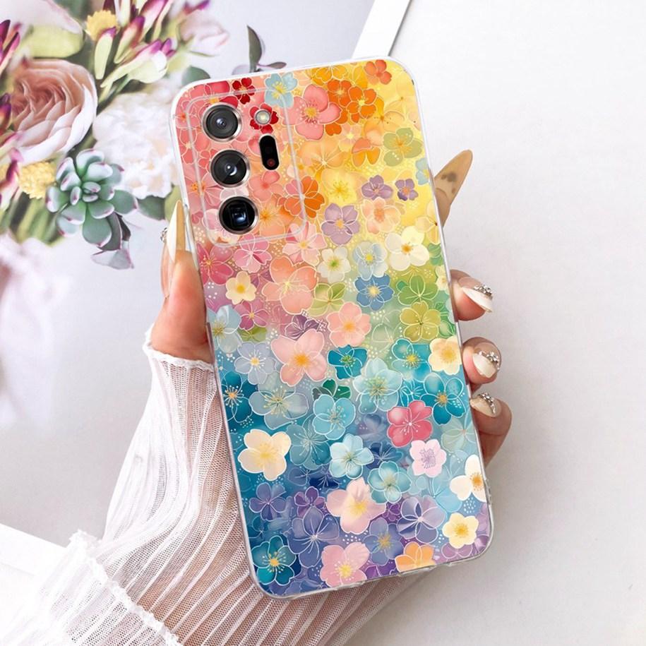 Case For Samsung Galaxy Note 20 Ultra Cover Popular Flower Soft Silicone Coque Slim TPU Bumper For Samsung Note 20 Note20 Fundas