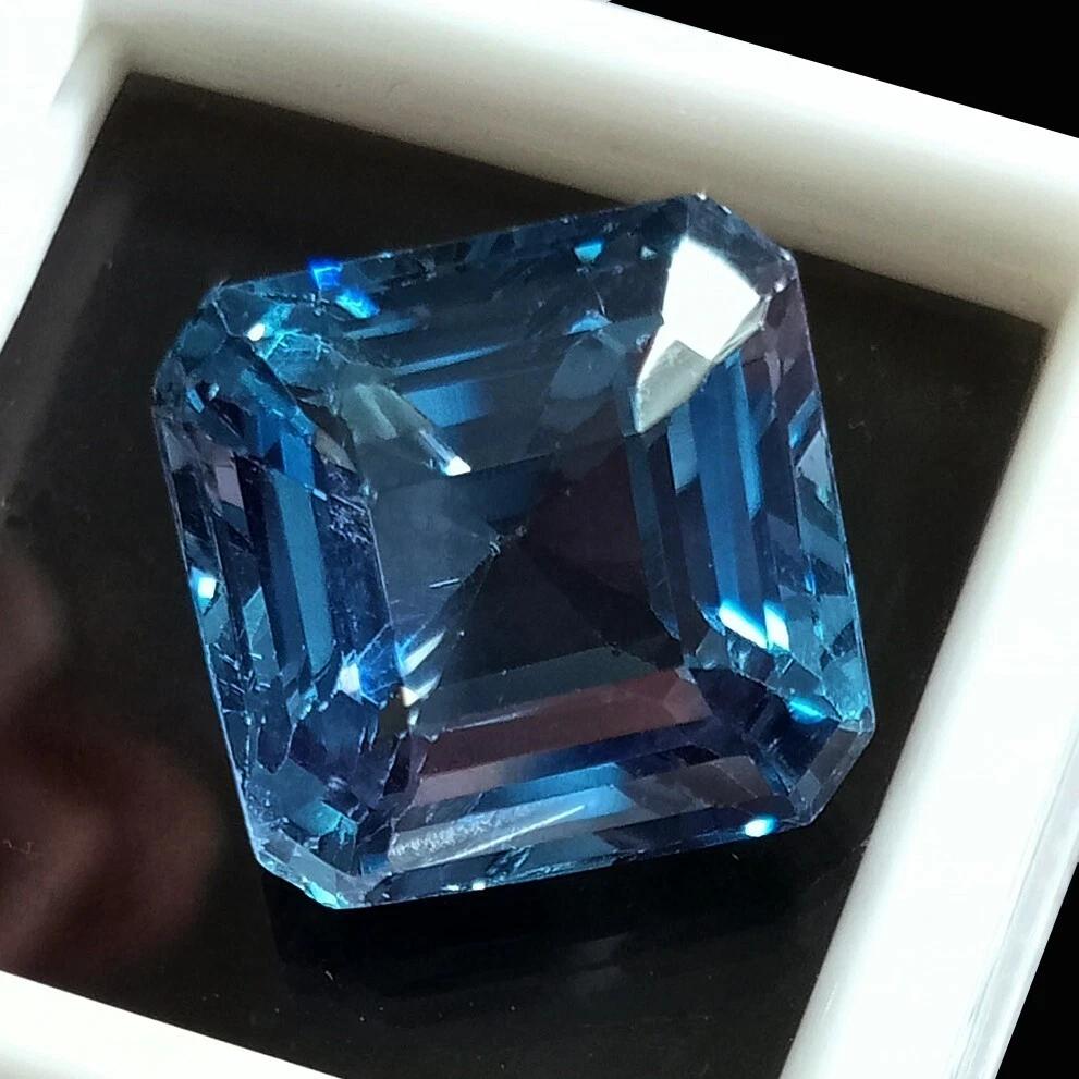 Square Cut Natural Blue Aquamarine 13-15 Ct Beautiful Certified Loose Gemstone