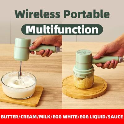 Drahtloser Mini-Mixer, elektrischer Lebensmittelmixer, Handmixer, Schneebesen, automatischer Creme-Lebensmittel-, Kuchen-, Back- und Teigmischer