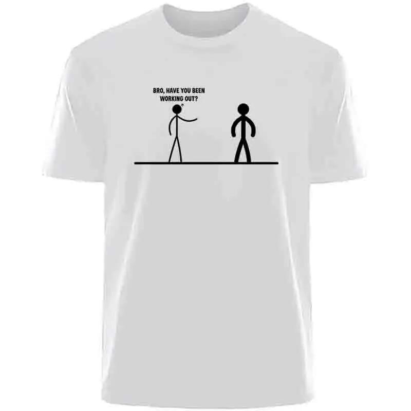 Stick Figure Graphic Print T-shirts Men Clothing Summer Casual Fashion High Street Tops Crew Neck Short Sleeve Cotton Tees