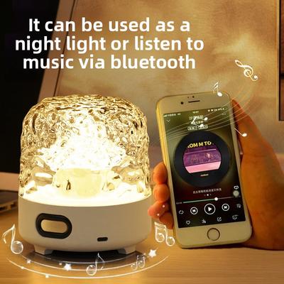 Chunyan Ins Bedroom Bluetooth Audio Water Ripple Light Room School Atmosphere Light Romantic Speaker Bedside Night Light