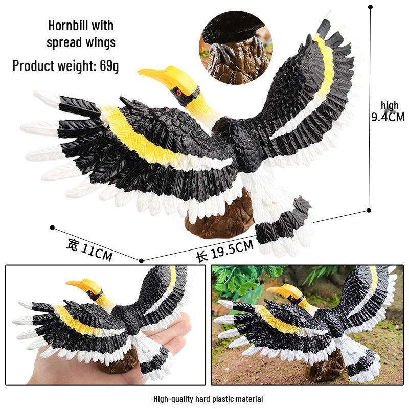 Kids Bird Model: Spread Wings Hornbill, Toucan, Parrot Garden Decor Ornament