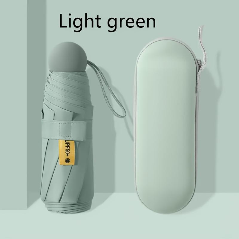 Compact 6-Rib Mini Umbrella with Protective Case - Windproof, Sun-Protective, Ideal for Travel, Hiking & Daily Use, Easy-to-Carry Lightweight Design