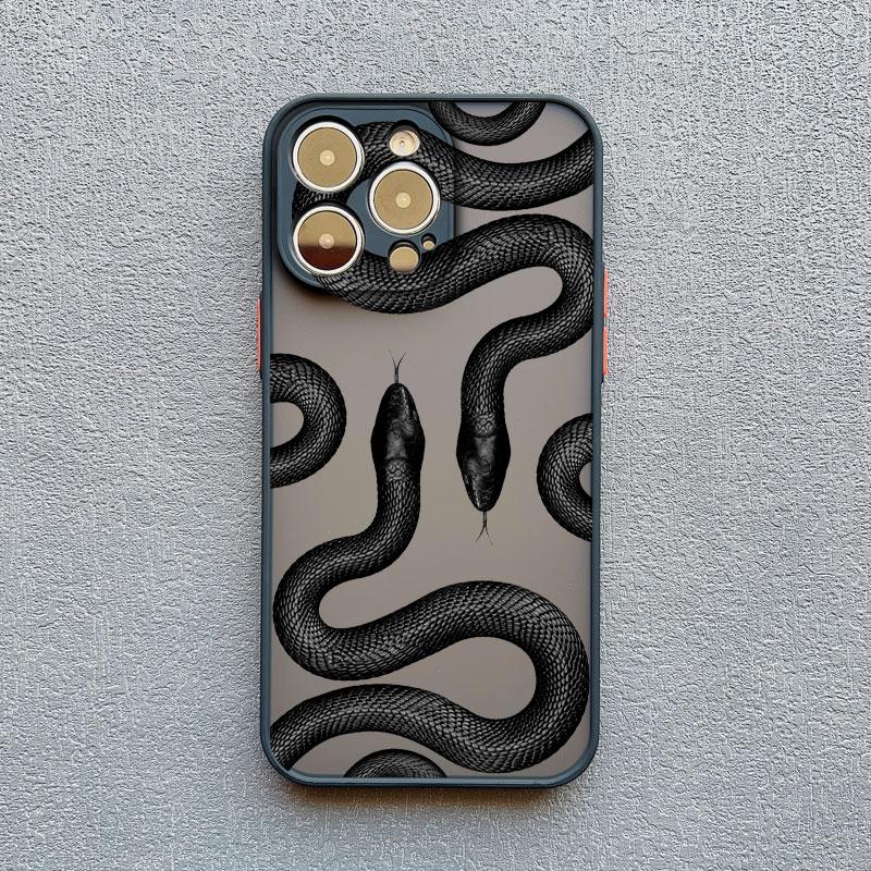 

Роскошный черный золотой чехол-змея для IPhone 17 16 Plus 15 14 13 12 11 Pro Max Mini X XR Уникальный дракон Ударопрочная задняя крышка iphone 17Pro