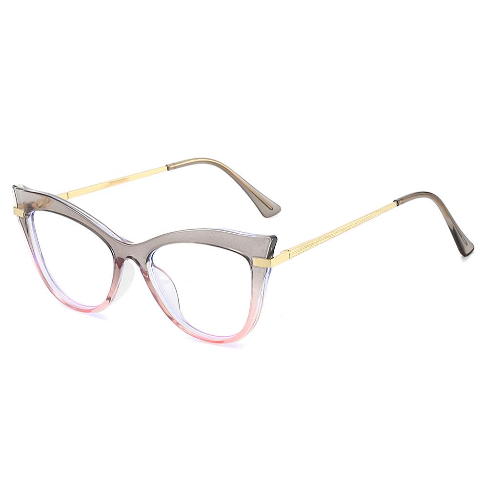 New Gradient Cat-Eye Sunglasses: Textured Metal Temples, Retro Y2K Style, Face-Slimming