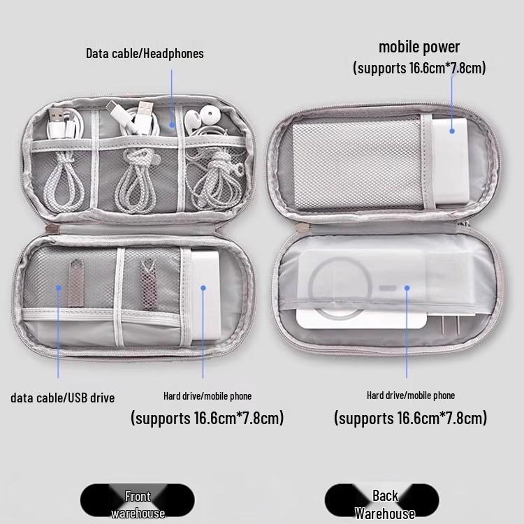 Portable Travel Digital Storage Bag for Cables, Power Bank, and Earphones
