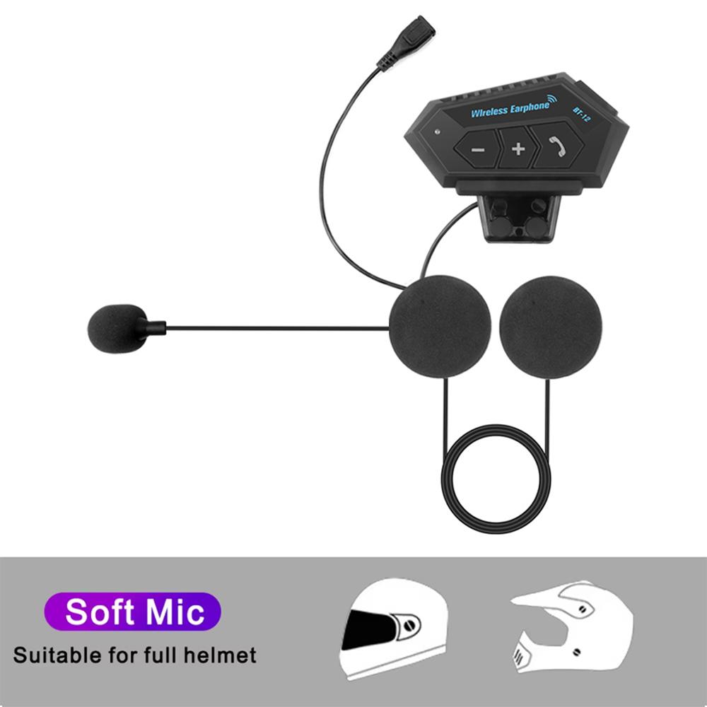 BT12 Bluetooth мотоциклетный шлем гарнитура наушники беспроводные мотоцикл гарнитура стерео наушники динамик автоматический/ручной вызов