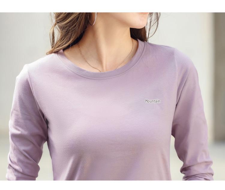 2022 Women's Spring Loose Round Neck Embroidered Crown Long Sleeve T-shirt