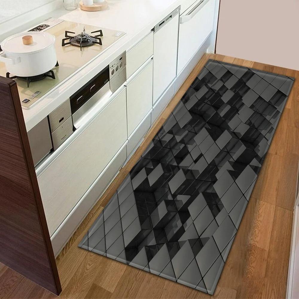 Modern Kitchen Doormat Decoration Bedroom Carpet Bathroom Anti-Slip Floor Home Balcony Hallway Long Rug Bedside Living Room Mat