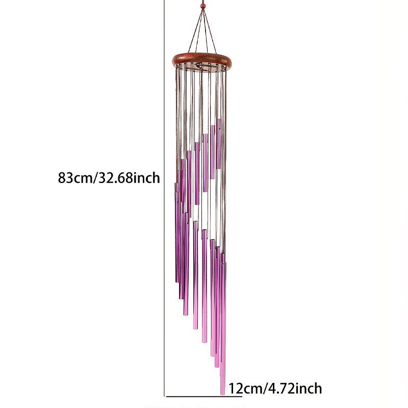 Wooden Rotating Wind Chime with 18 Aluminum Tubes for Home Decoration and Gifts