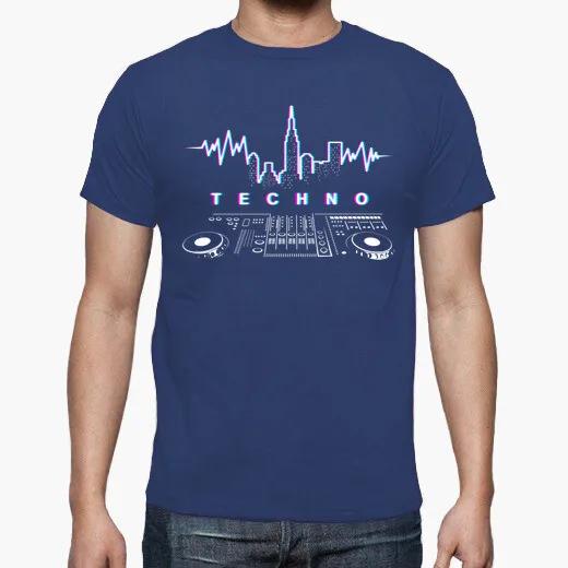 Unique New York City Silhouette DJ Techno TShirt Summer Cotton ONeck Short Sleeve Mens T Shirt New S3XL