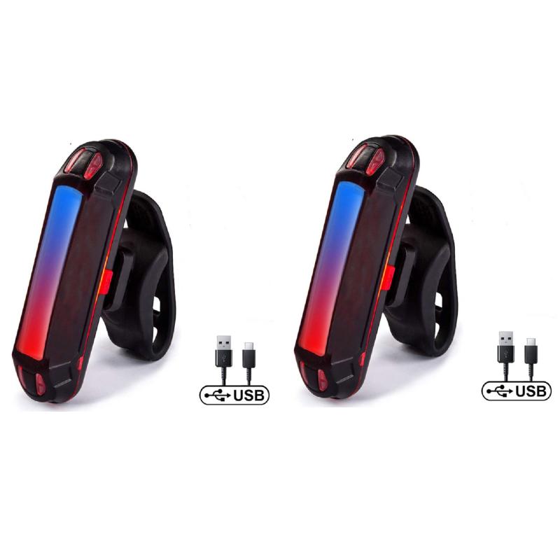 4/2/1PC Bicycle Rear Light Waterproof USB Rechargeable LED Warning Lamp Bike Flashing Accessories Night Riding Cycling Taillight