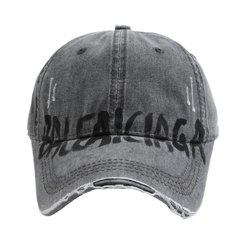 Vintage Hand-painted Graffiti Broken Edge Baseball Cap Wide Brim Face Peaked Cap
