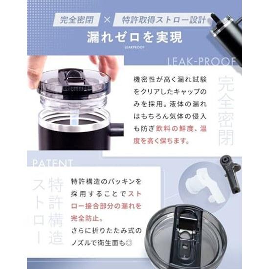 Leak-Free Declaration Tumbler Straw Leak-Proof Large Capacity Lid Included Vacuum Insulated Cold Retention Completely Sealed Office Car Gym PANT White