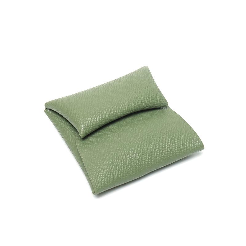 

Женская короткая сумка для мелочи из коровьей кожи с рисунком в виде ладони и ниши, маленькая и нежная кожаная складная сумка для монет зелёный