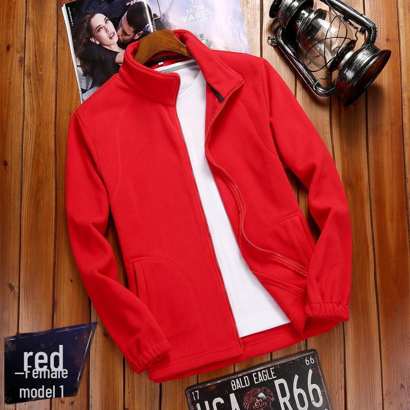 Damen & Herren Outdoor Polarfleecejacke - Warm, Dick, Korallenfleece Strickjacke Pullover