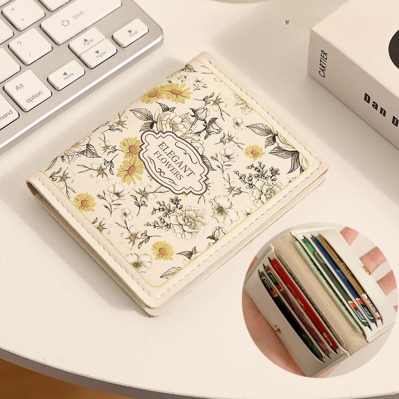 Flower Card Bag Female Niche Advanced Sense Anti-degaussing Card Sleeve Multi-card Cute Small Large Capacity Coin Wallet New