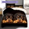 Black Rottweiler Pattern Bedding Home Decoration Birthday Gift (1 * duvet cover + 2 * pillowcase, without core)