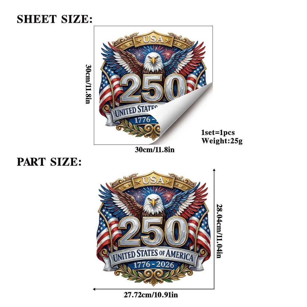 250th US Independence Day Commemorative Wall Stickers for Decoration