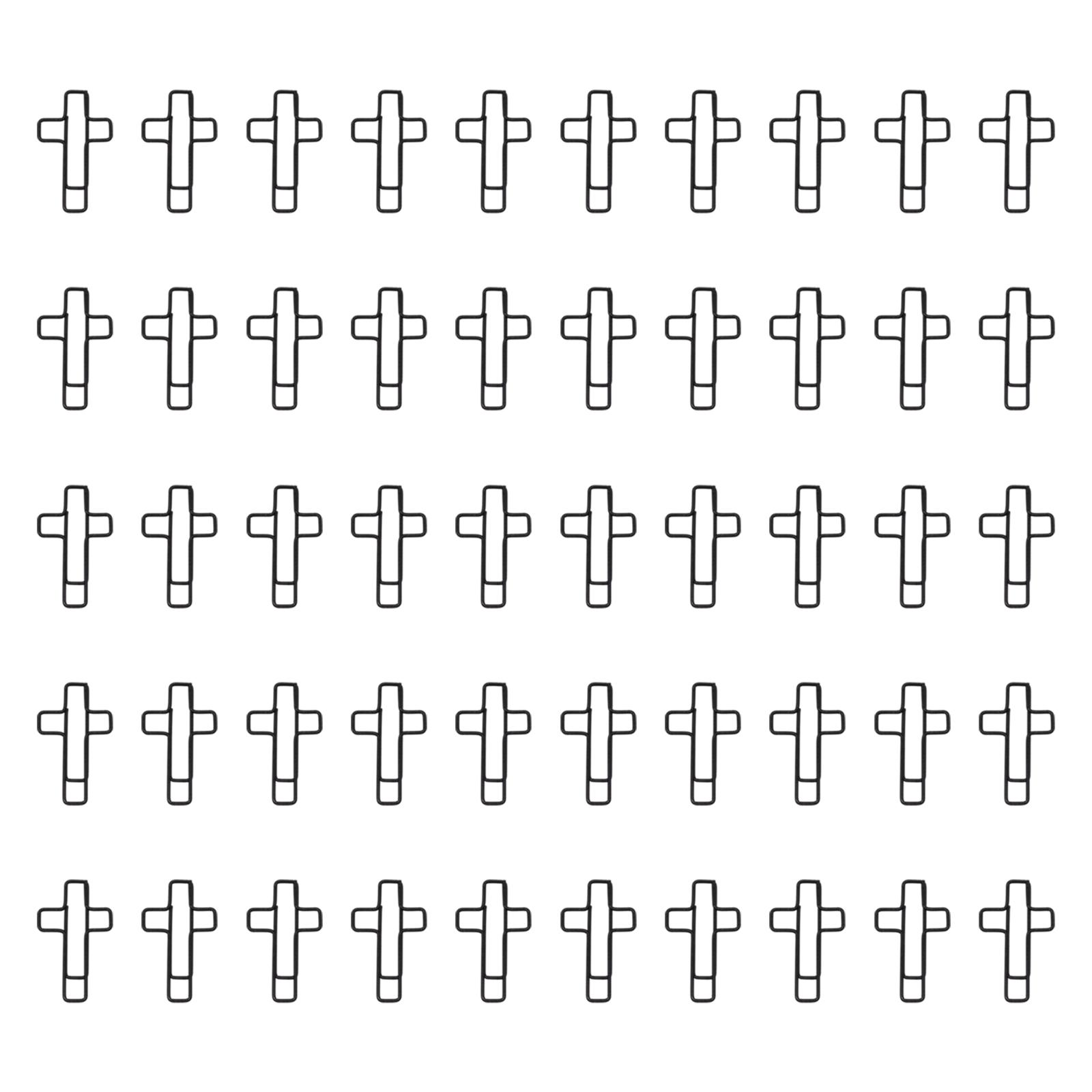 

50 Pcs Crosses Shaped Paper Clips Metal Paperclips Bookmarks Office Clips Planner Clips Office Supplies for Student чорний