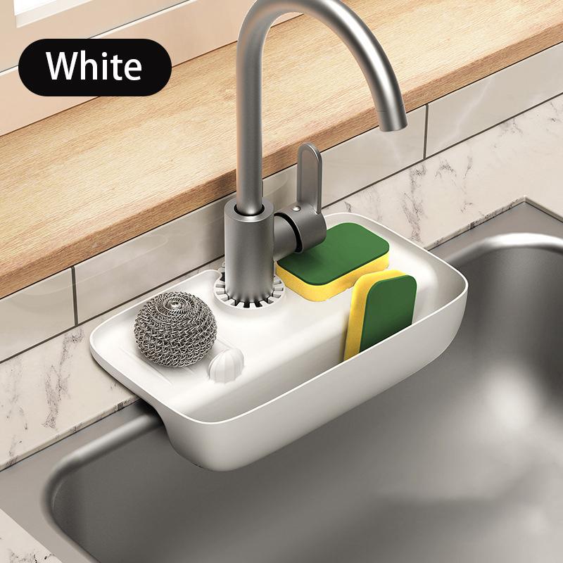 

Faucet Splash Proof Drain Rack Sink Drainage Mat Rubber Anti Slip Countertop Pad Kitchen Cloth Sponge Wipe Drain Storage Rack білий