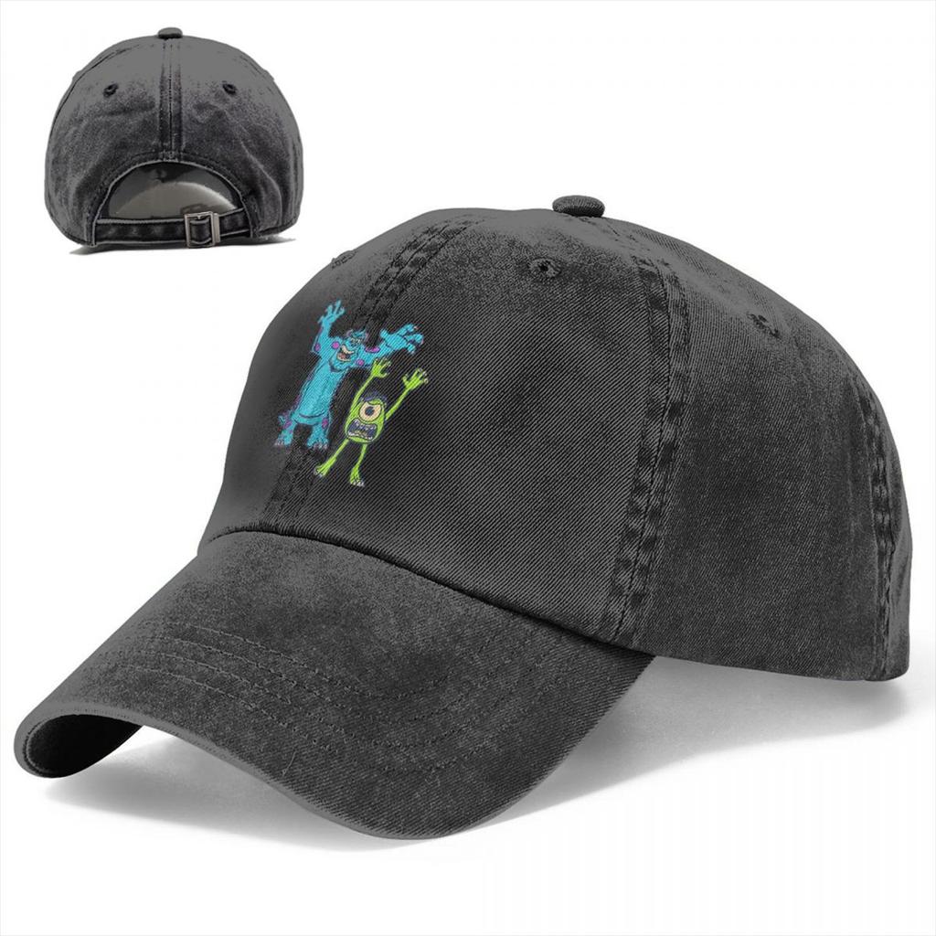 Vintage Monsters University Sulley And Mike Baseball Caps for Men Women Distressed Cotton Sun Cap Outdoor Summer Hats Cap