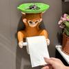 Monkey Design Napkin Holder Two-Way Paper Roll Function Soap Box Easy Installation Tissue Storage Rack Bathroom Accessories