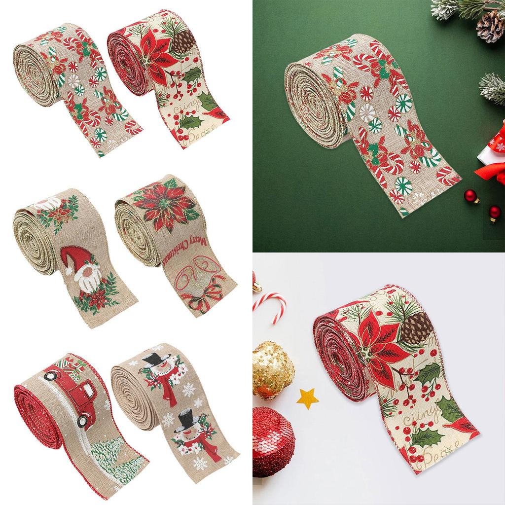 Christmas Ribbon Gift Box Fashionable Holiday Decorative Satin Band for Bouquets Wedding Festivals Sewing Craft Party Favor