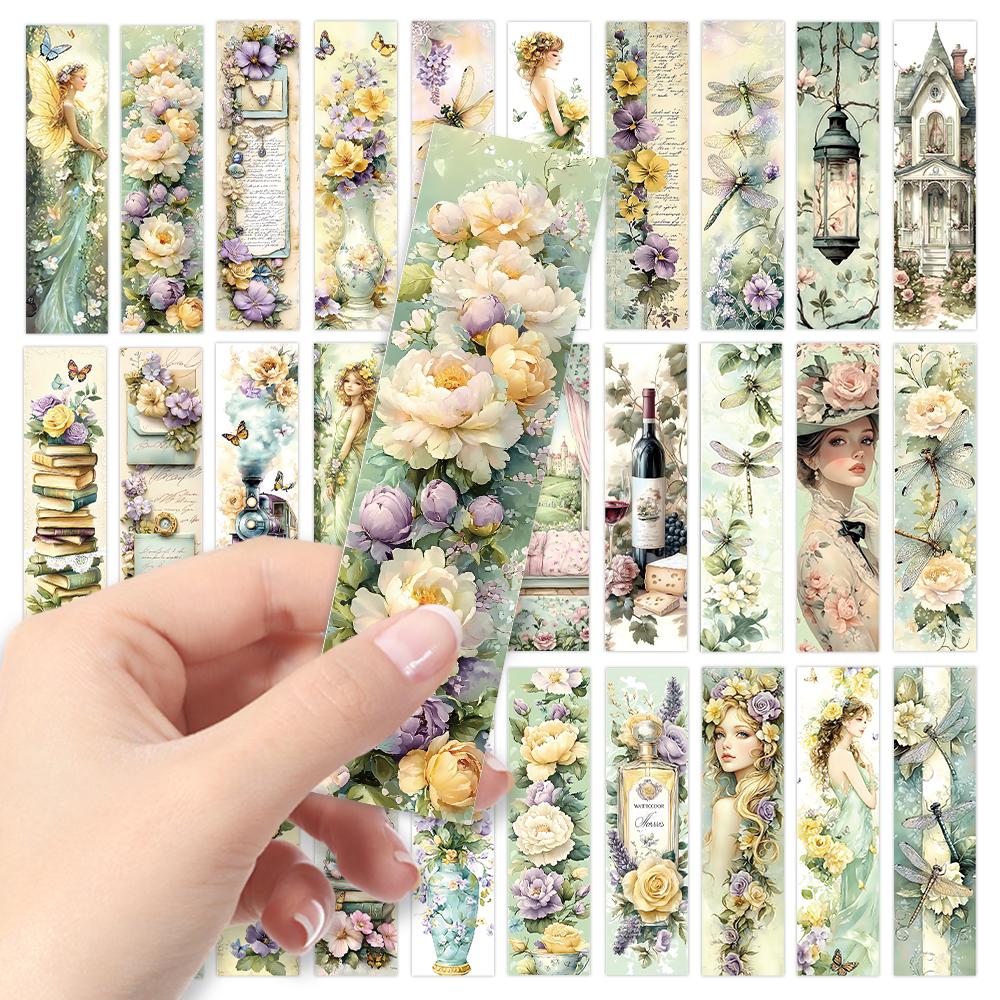 

32pcs, green floral bookmarks, beautiful fairy princesses, suitable for teachers, readers, and book lovers, birthday gifts