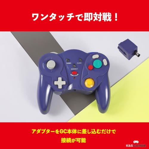 K&SGAMER GC Controller for GameCube and Wii (Switch 1/2 requires connection tap) (Black)